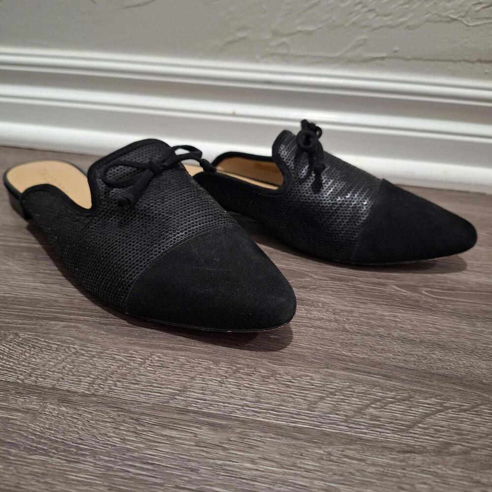 Talbots Edison Black Sequin Mules Women’s Slip-On Shoes Size 9.5